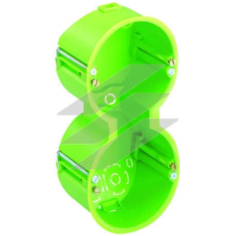 Підрозетник HW 050/2 подвійна Ø2х68мм, висотою 50мм, для стінок від 1 до 40мм, поліпропілен, зелена, IP30, Spelsberg